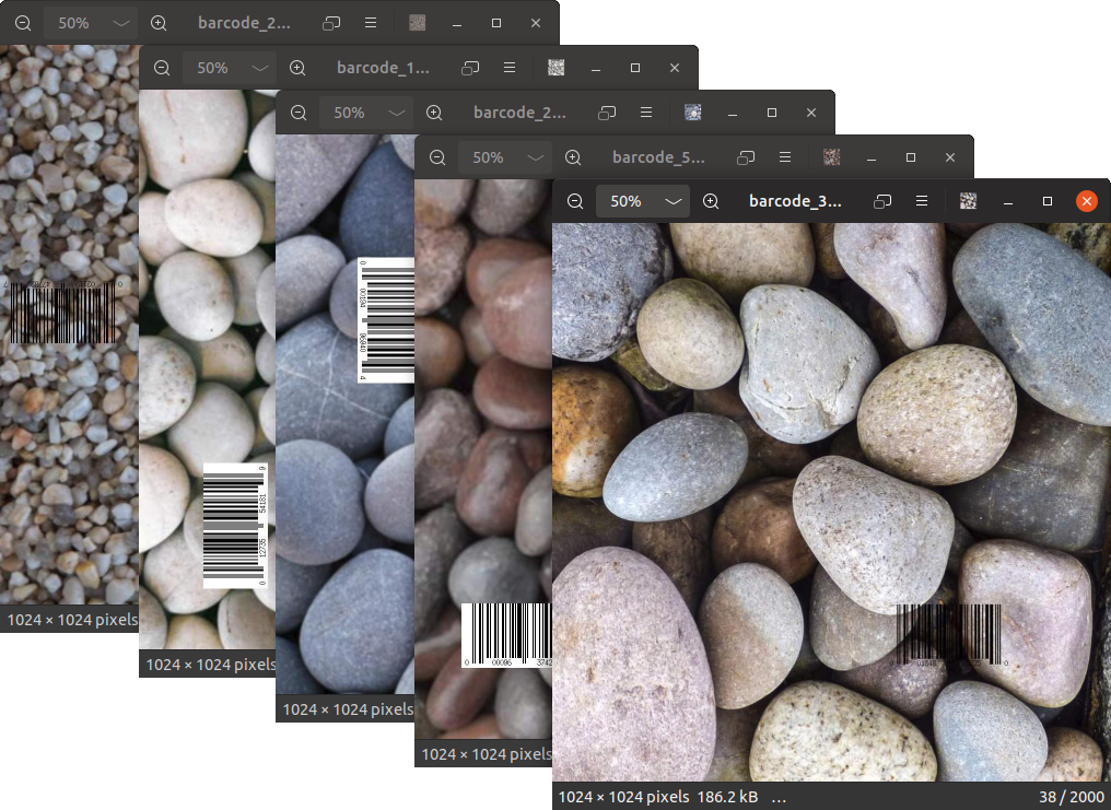 synthetic stone barcode images